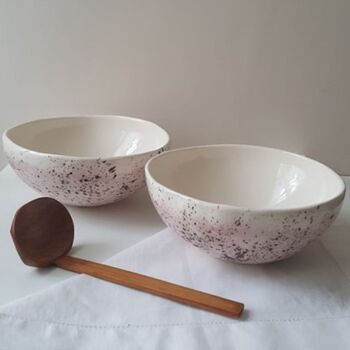 Deep And Wide Pink Ceramic Bowl, 3 of 10