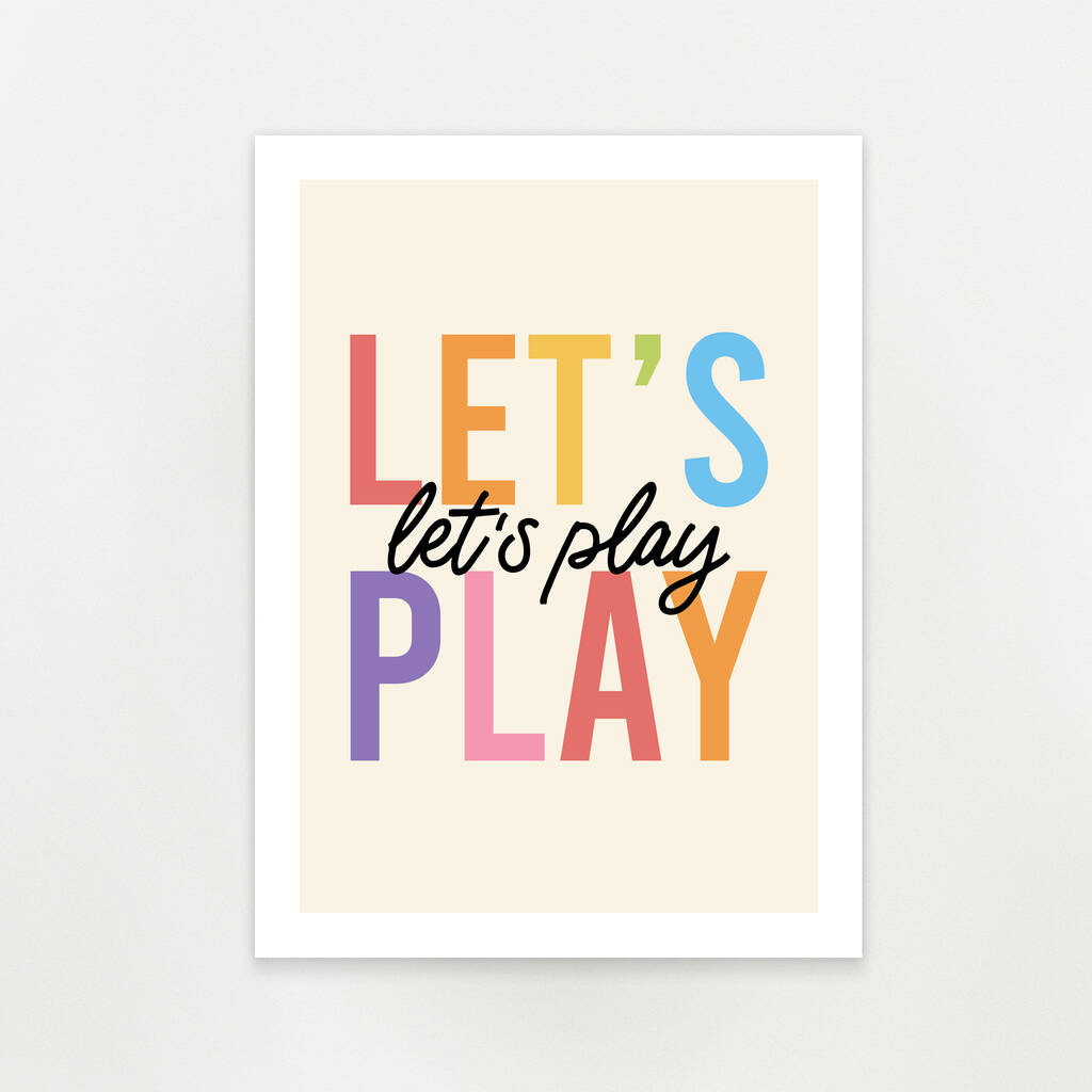 'Let's Play' Unframed Art Print By Arrow Gift Co