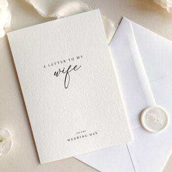 Luxury 'Letter To My Wife On My Wedding Day' Card, Elegant Calligraphy Design, 2 of 7