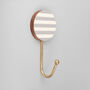 G Decor Grey Lines Disk Wood Resin Brass Wall Coat Hook, thumbnail 2 of 4