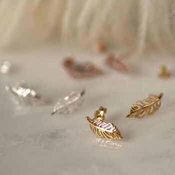 Dancing Feather Sterling Silver Studs, 2 of 10