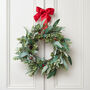 Large Christmas Wreath With Red Bow, thumbnail 1 of 4