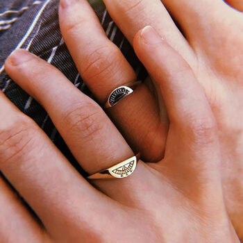 Sun And Moon Signet Rings Silver/Gold, 3 of 12