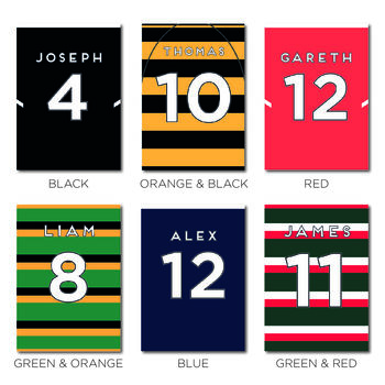 Personalised Rugby Shirt Print, Unframed, 3 of 5
