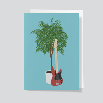 Bass Guitar Houseplant Card | Instrument Card, 3 of 5