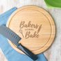 'Bakers Gonna Bake' 25cm Wooden Cake Stand / Plate, thumbnail 3 of 6