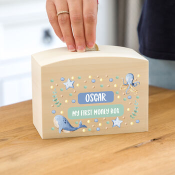 Personalised Children's Money Box Under The Sea, 4 of 5
