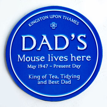 Personalised Blue Plaque Mouse Mat For Dad, 3 of 5