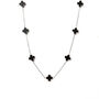 Clover Necklace Silver/Black, thumbnail 1 of 3