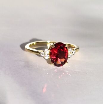Garnet Ring In Sterling Silver And Gold Vermeil, 8 of 10