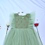 Pista Green Flare Shoulder Dress, thumbnail 2 of 3