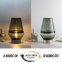 Solid Grey Solid Glass Cordless Table Lamp, thumbnail 5 of 9