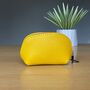Leather Coin Purse In Mustard, thumbnail 1 of 2