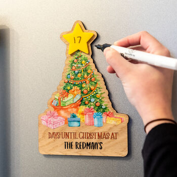 Personalised Christmas Tree Countdown Magnet Or Stand, 3 of 7