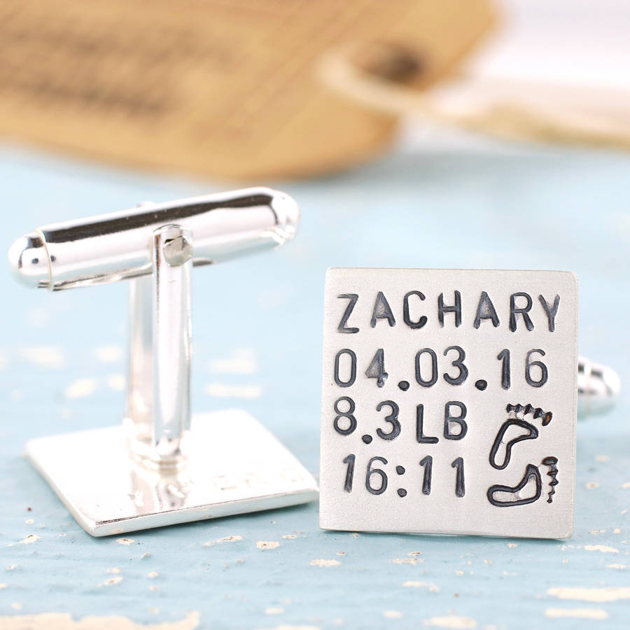 Image of Baby Statistic Cufflinks. New Dad Gift
