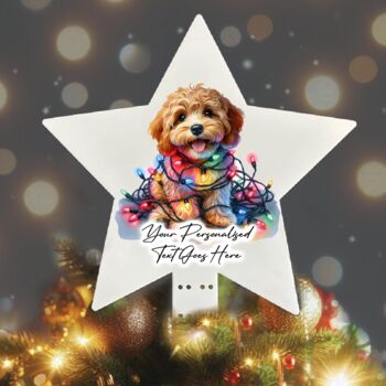 Personalised Cavapoo In Christmas Lights, 8 of 10