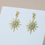 Gold Or Silver Sparkly Star Dangle Stud Earrings, thumbnail 6 of 9