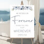 Wedding Choose A Seat Sign Winter Blue Floral, thumbnail 2 of 5