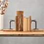 Pair Of Industrial Wood And Steel Bookends, thumbnail 2 of 7