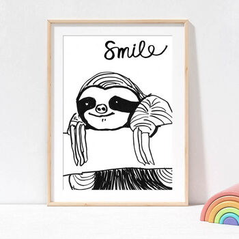 Smiling Sloth Wall Art By Suzielou Textiles | notonthehighstreet.com