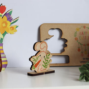 Pop Out Wooden Easter Bunny Card, 4 of 11