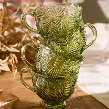 Set Of Four Botanical Green Cups, 5 of 5
