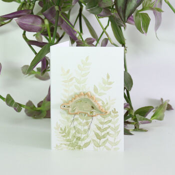 Susan Stegosaurus Dinosaur Plant Hugger Decoration | Gift Card | Letterbox Gift, 2 of 5