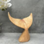 Hand Carved 19cm Diving Whale Tail Wooden Ornament Gift, thumbnail 12 of 12
