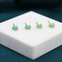 Tiny Mint Green Opal Marquise Stud Earrings, thumbnail 4 of 12