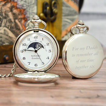 Personalised Pocket Watch With Sun And Moon, 6 of 8