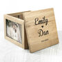 Personalised Couple's Heart Oak Photo Keepsake Box, thumbnail 2 of 6