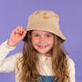 Children's Embroidered Varsity Initial Bucket Hat, thumbnail 2 of 4