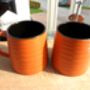 Set Of Two Reactive Glaze Brûlée In Pumpkin Orange And Chocolate Brown, thumbnail 3 of 9