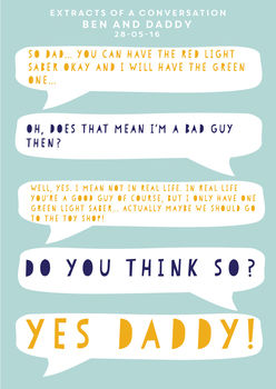 Dad Chat Personalised Conversations Print, 4 of 5