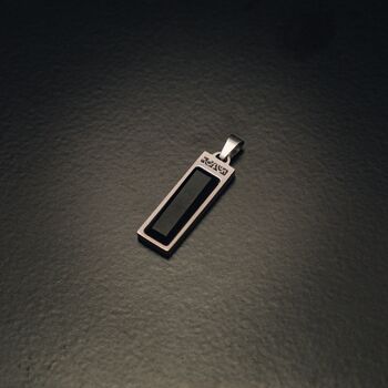 Gold Plated Onyx Verge Rectangular Gemstone Pendant Necklace For Men, 7 of 12