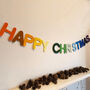 Happy Christmas Garland In Rainbow Colours, thumbnail 2 of 2