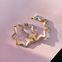 Handmade Jumbo Gold Star Hoop Earrings, thumbnail 5 of 7