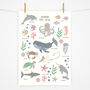 Floral Under The Sea Fact Sheet Childrens Print, thumbnail 1 of 5