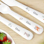 Personalised Kids Woodland Cutlery Set, thumbnail 2 of 3
