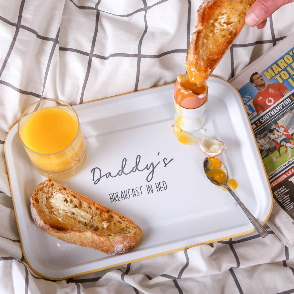 Personalised Breakfast In Bed Enamel Tray By Duncan Stewart