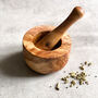 Solid Olive Wood Pestle And Mortar, thumbnail 1 of 2