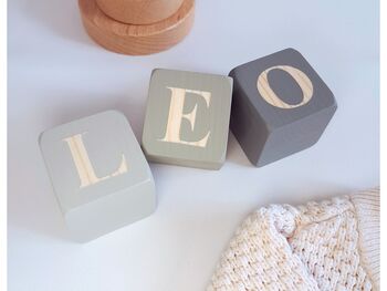 Baby Name Blocks, Personalised Baby Gift, Sage Green Nursery Decor, 2 of 12