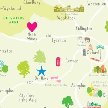 Personalised Oxfordshire Map: Add Favourite Places, 2 of 3