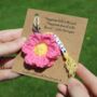 Personalised Crocheted Flower Keyring Letterbox Gift, thumbnail 3 of 12