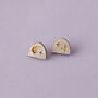 Moon Rising Arc Stud Sparkly Earrings, thumbnail 5 of 6