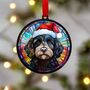 Cavapoo In Santa Hat Suncatcher Decoration, thumbnail 1 of 6