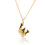 Gold Plated W Initial Necklace With Green Marble, thumbnail 2 of 6