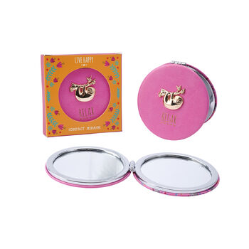 Live Happy 'Relax' Sloth Compact Mirror In Gift Box, 2 of 4