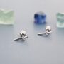 Sterling Silver Tiny Little Dagger Sword Screw Back Earrings, thumbnail 5 of 10