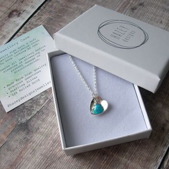 Silver And Turquoise Heart Pendant, 3 of 4